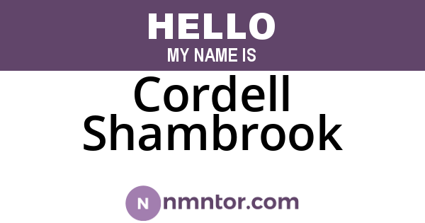 Cordell Shambrook