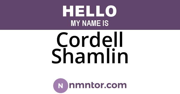 Cordell Shamlin