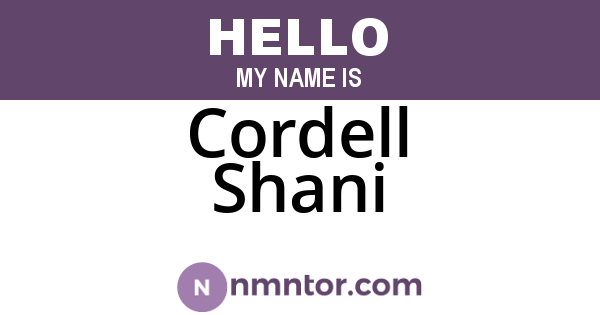 Cordell Shani