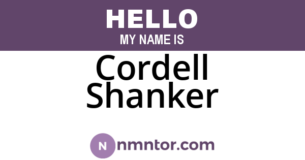 Cordell Shanker