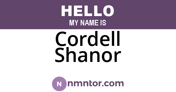 Cordell Shanor