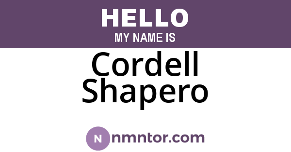 Cordell Shapero