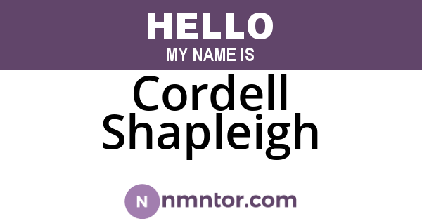 Cordell Shapleigh