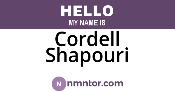 Cordell Shapouri