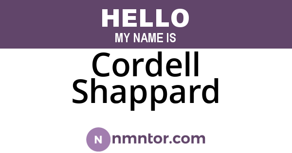 Cordell Shappard