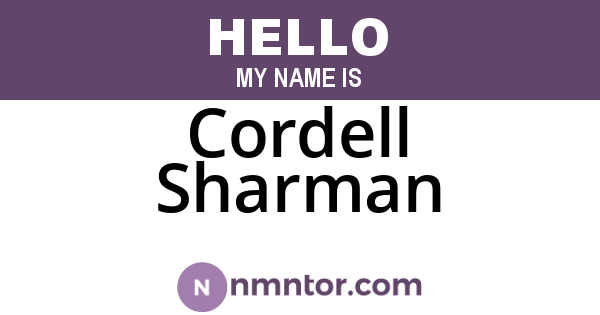 Cordell Sharman
