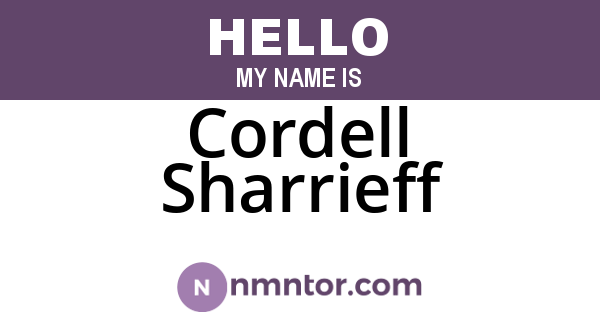Cordell Sharrieff