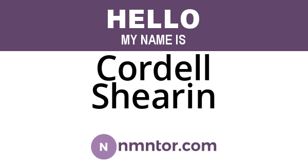 Cordell Shearin