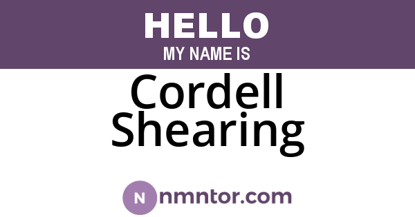 Cordell Shearing