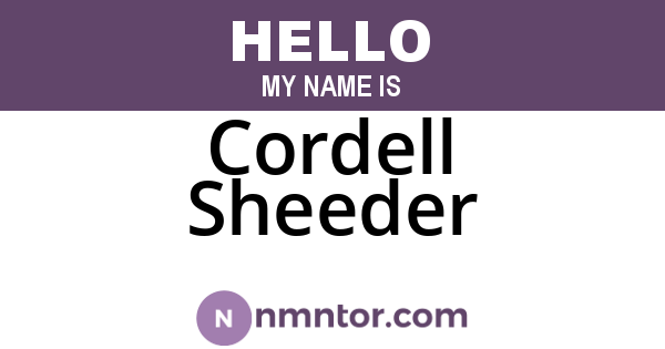 Cordell Sheeder