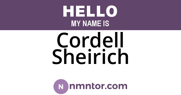 Cordell Sheirich