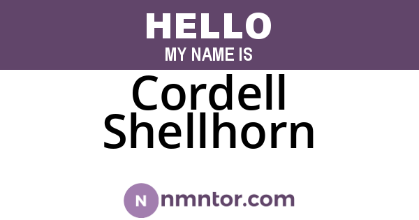 Cordell Shellhorn