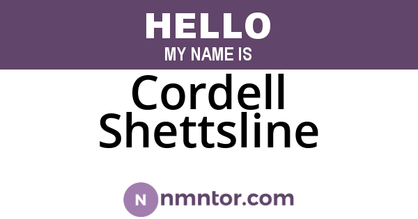 Cordell Shettsline