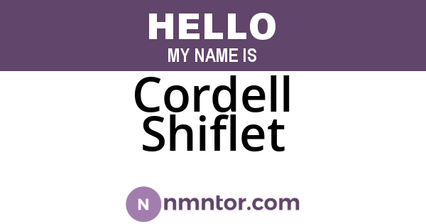 Cordell Shiflet