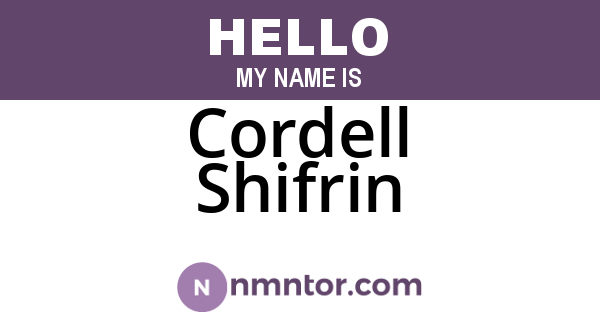 Cordell Shifrin