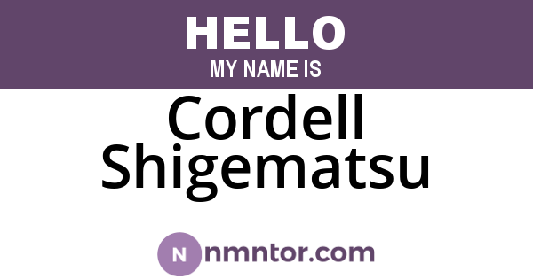 Cordell Shigematsu