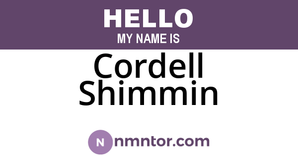 Cordell Shimmin