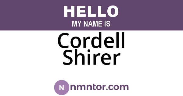 Cordell Shirer