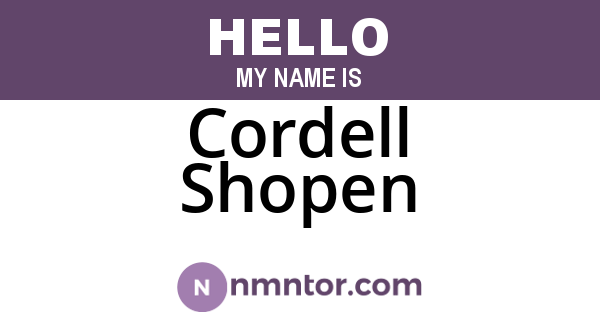 Cordell Shopen