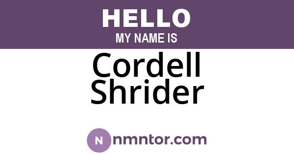 Cordell Shrider
