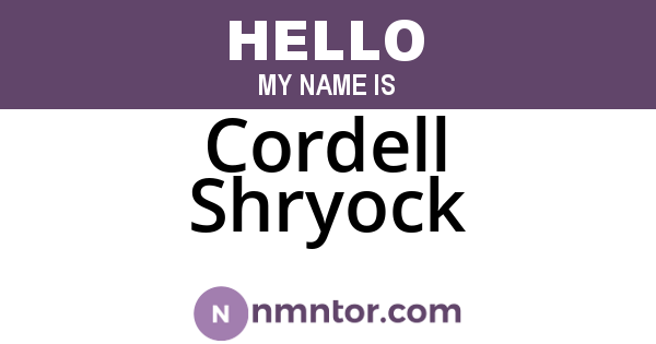 Cordell Shryock