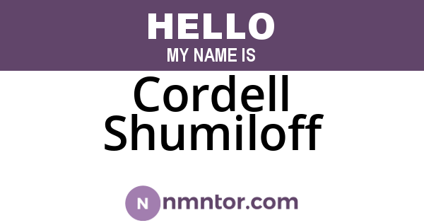 Cordell Shumiloff