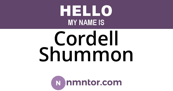 Cordell Shummon