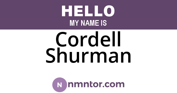 Cordell Shurman