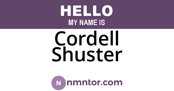 Cordell Shuster