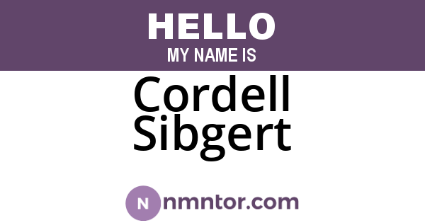 Cordell Sibgert