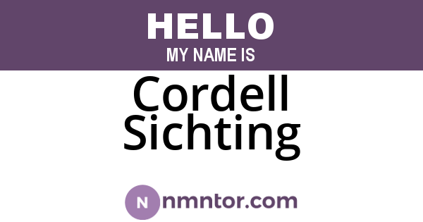 Cordell Sichting