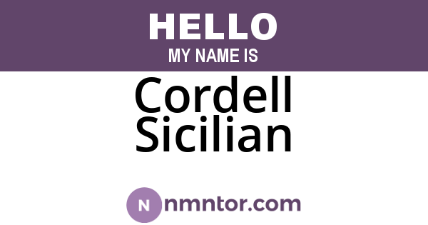 Cordell Sicilian