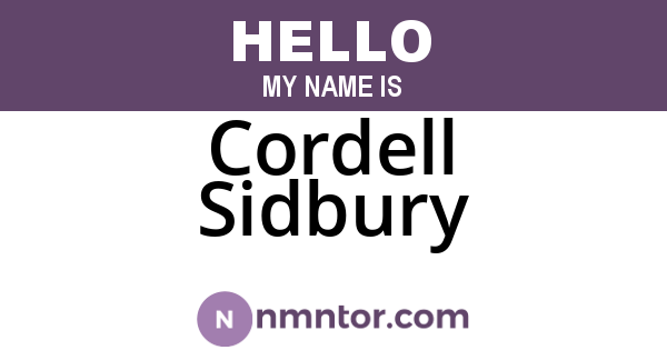 Cordell Sidbury