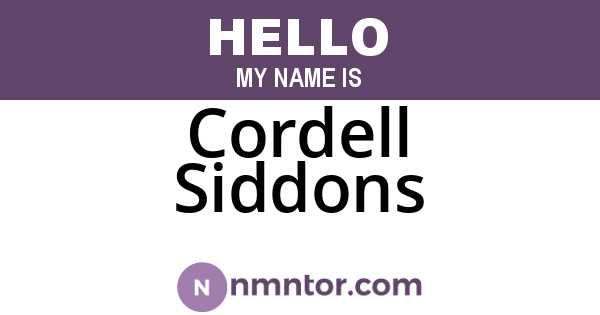 Cordell Siddons