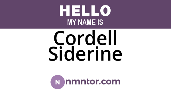 Cordell Siderine