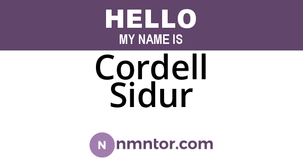 Cordell Sidur
