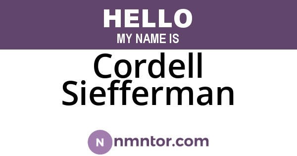 Cordell Siefferman