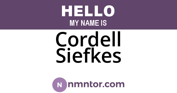 Cordell Siefkes