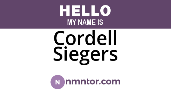 Cordell Siegers