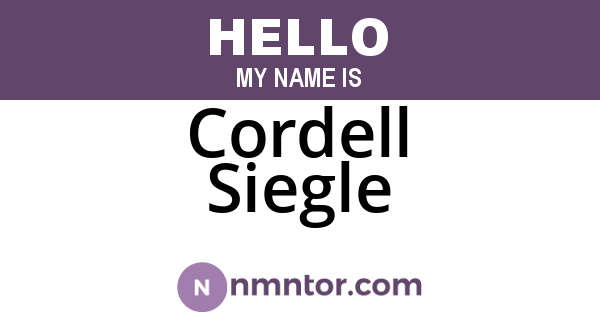 Cordell Siegle