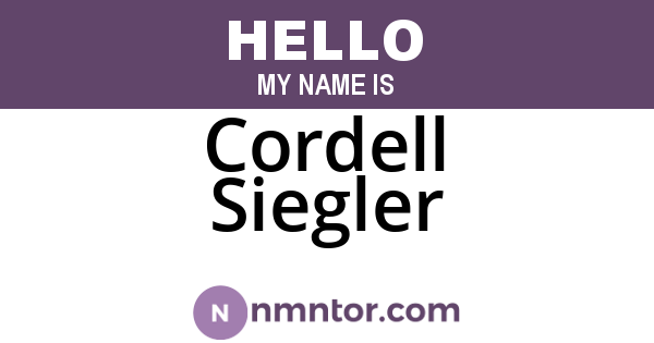 Cordell Siegler