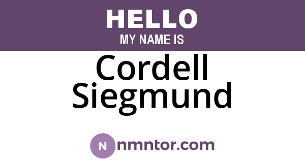 Cordell Siegmund