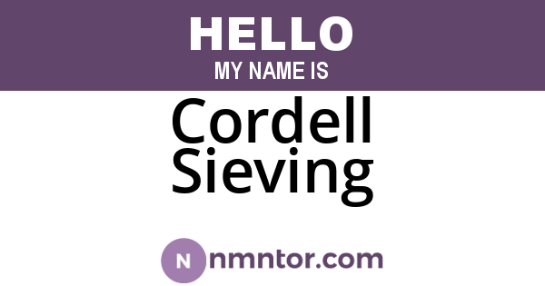 Cordell Sieving