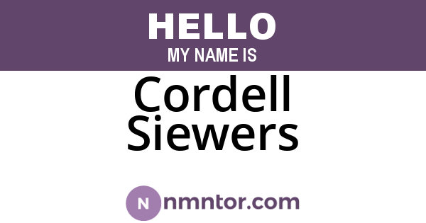 Cordell Siewers