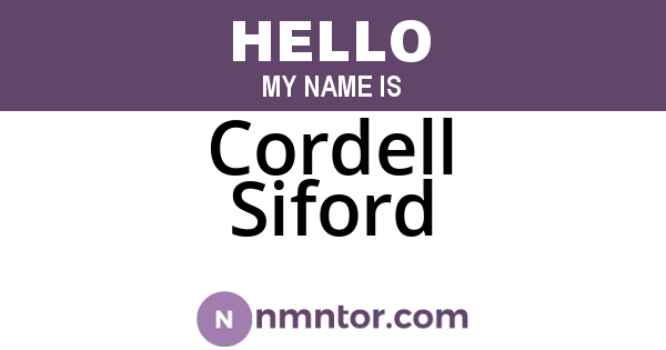 Cordell Siford