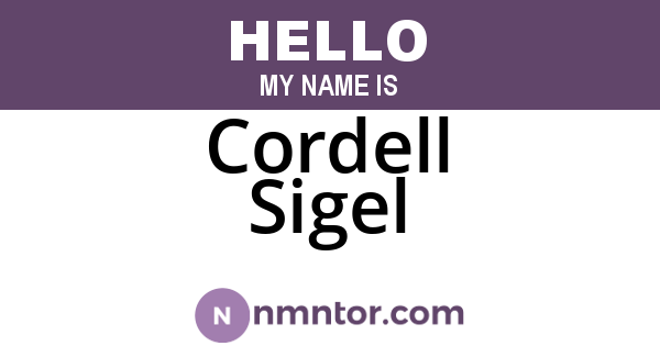 Cordell Sigel