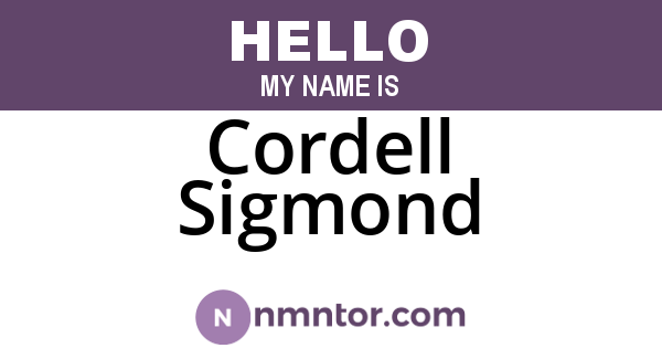 Cordell Sigmond