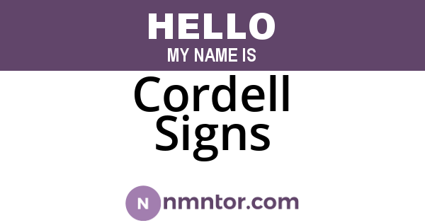 Cordell Signs