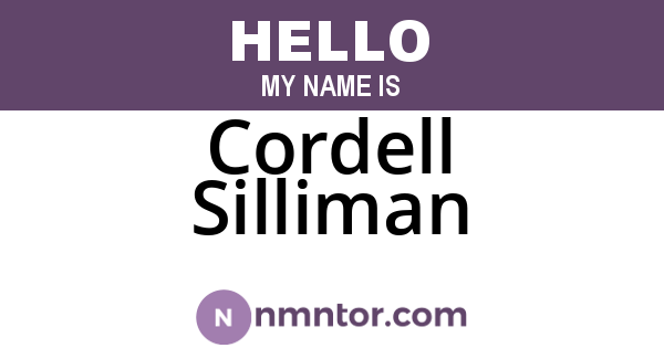 Cordell Silliman