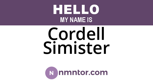Cordell Simister